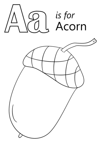 Letter A Is For Acorn Coloring Page